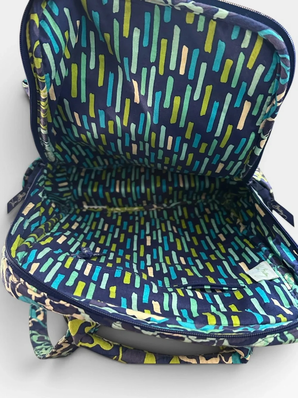 Vera Bradley Retired Katalina Blues Floral Quilted Backpack Book Bag